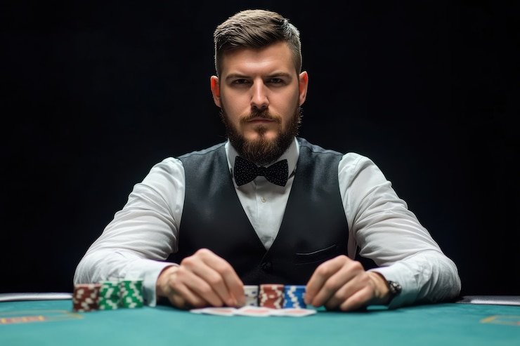 Antarmuka Casino Hold'em yang responsif di layar mobile Antarmuka permainan Casino Hold'em di mobile
